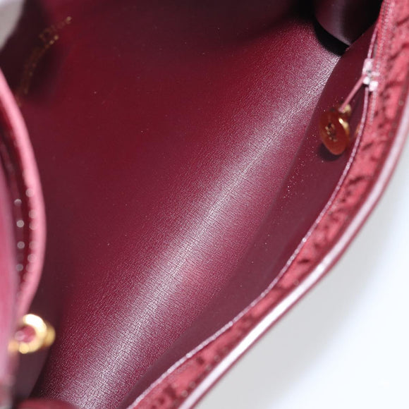 Christian Dior Trotter Canvas Shoulder Bag Red Gold Auth BA11606