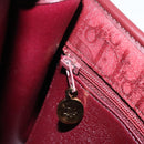 Christian Dior Trotter Canvas Shoulder Bag Red Gold Auth BA11606-21