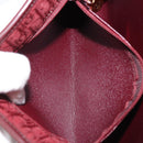 Christian Dior Trotter Canvas Shoulder Bag Red Gold Auth BA11606-12