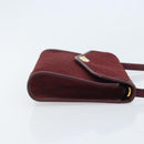 Christian Dior Trotter Canvas Shoulder Bag Red Gold Auth BA11606-3