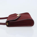 Christian Dior Trotter Canvas Shoulder Bag Red Gold Auth BA11606-4