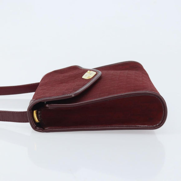 Christian Dior Trotter Canvas Shoulder Bag Red Gold Auth BA11606