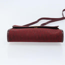 Christian Dior Trotter Canvas Shoulder Bag Red Gold Auth BA11606-5