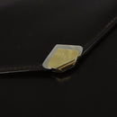BALLY Shoulder Bag Leather Dark Brown Gold Auth BA1161-9