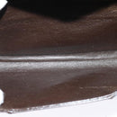 BALLY Shoulder Bag Leather Dark Brown Gold Auth BA1161-17