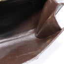 BALLY Shoulder Bag Leather Dark Brown Gold Auth BA1161-18