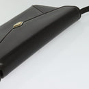 BALLY Shoulder Bag Leather Dark Brown Gold Auth BA1161-6