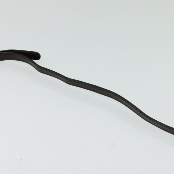 BALLY Shoulder Bag Leather Dark Brown Gold Auth BA1161