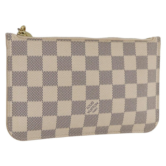 LOUIS VUITTON Damier Azur Neverfull PM Pouch Accessory Pouch LV Auth BA11621