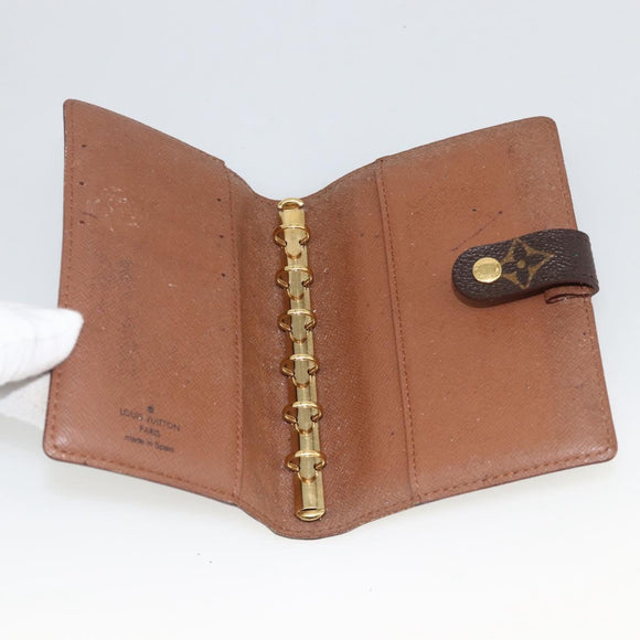 LOUIS VUITTON Monogram Agenda PM Day Planner Cover R20005 LV Auth BA11626