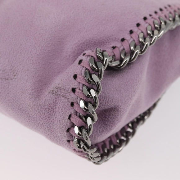 Stella MacCartney Falabella Shoulder Bag polyester Pink Silver Auth BA11627