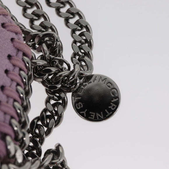 Stella MacCartney Falabella Shoulder Bag polyester Pink Silver Auth BA11627