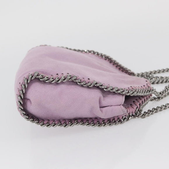 Stella MacCartney Falabella Shoulder Bag polyester Pink Silver Auth BA11627