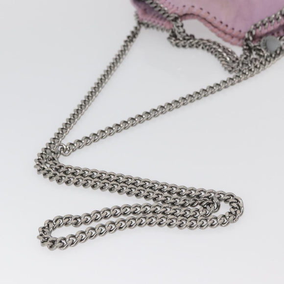 Stella MacCartney Falabella Shoulder Bag polyester Pink Silver Auth BA11627
