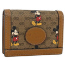 GUCCI Micro GG Supreme Wallet PVC GUCCIxDisney Beige Gold 602534 Auth BA11628A-1
