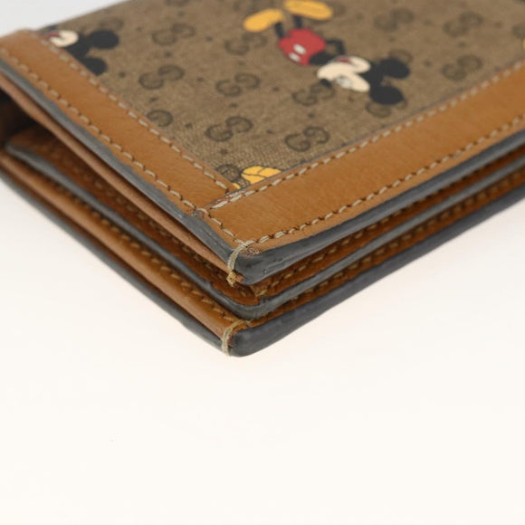 GUCCI Micro GG Supreme Wallet PVC GUCCIxDisney Beige Gold 602534 Auth BA11628A