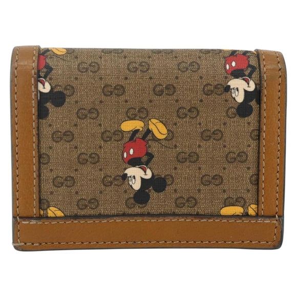 GUCCI Micro GG Supreme Wallet PVC GUCCIxDisney Beige Gold 602534 Auth BA11628A