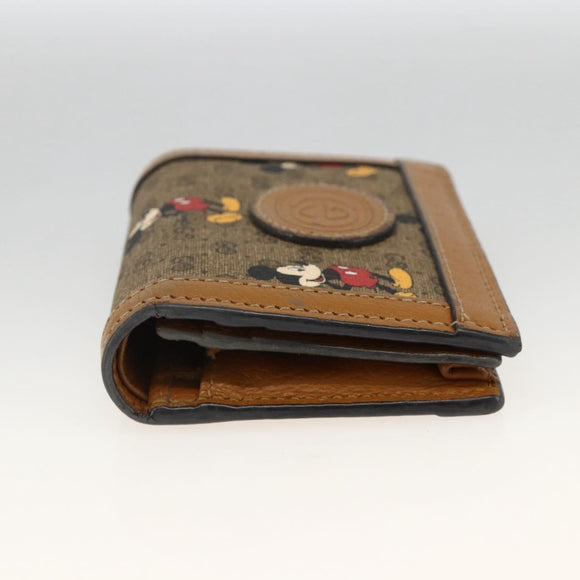 GUCCI Micro GG Supreme Wallet PVC GUCCIxDisney Beige Gold 602534 Auth BA11628A