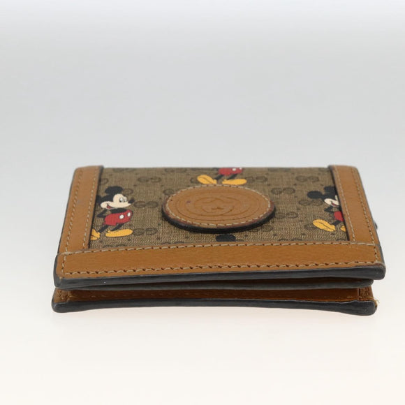GUCCI Micro GG Supreme Wallet PVC GUCCIxDisney Beige Gold 602534 Auth BA11628A
