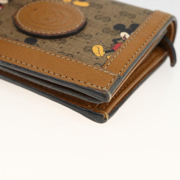 GUCCI Micro GG Supreme Wallet PVC GUCCIxDisney Beige Gold 602534 Auth BA11628A