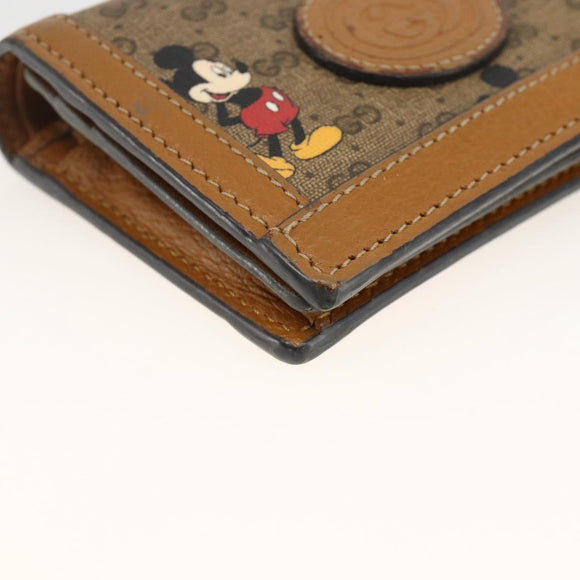 GUCCI Micro GG Supreme Wallet PVC GUCCIxDisney Beige Gold 602534 Auth BA11628A
