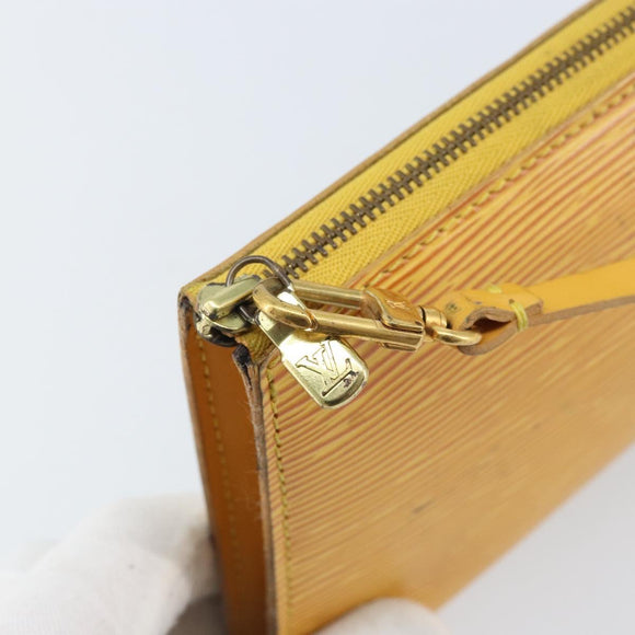 LOUIS VUITTON Epi Pochette Accessoires Pouch Yellow M52949 LV Auth BA11630