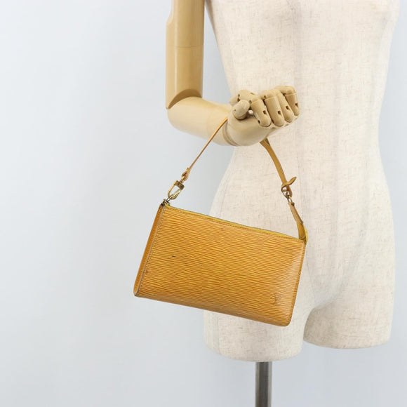 LOUIS VUITTON Epi Pochette Accessoires Pouch Yellow M52949 LV Auth BA11630