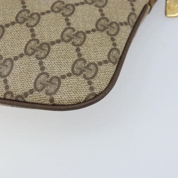 GUCCI GG Supreme Web Sherry Line Bag PVC Beige Gold 904 02 047 Auth BA11637