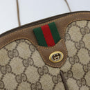 GUCCI GG Supreme Web Sherry Line Bag PVC Beige Gold 904 02 047 Auth BA11637-14