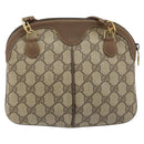 GUCCI GG Supreme Web Sherry Line Bag PVC Beige Gold 904 02 047 Auth BA11637-3