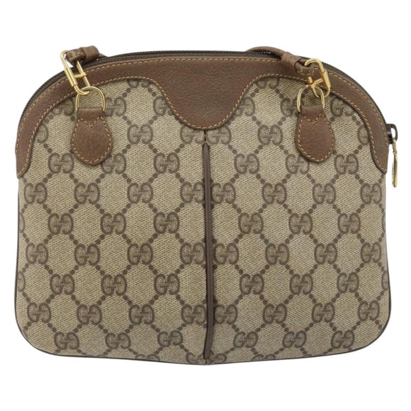 GUCCI GG Supreme Web Sherry Line Bag PVC Beige Gold 904 02 047 Auth BA11637
