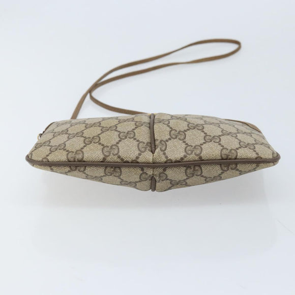 GUCCI GG Supreme Web Sherry Line Bag PVC Beige Gold 904 02 047 Auth BA11637