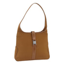Salvatore Ferragamo Shoulder Bag Nylon Brown Silver Auth BA11638-1