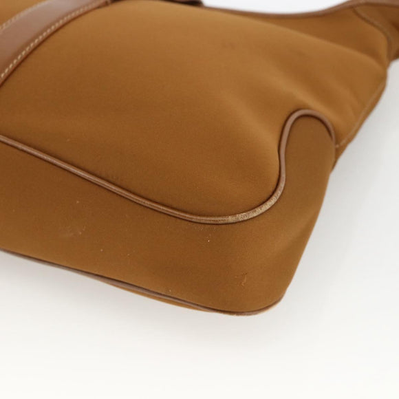 Salvatore Ferragamo Shoulder Bag Nylon Brown Silver Auth BA11638