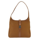 Salvatore Ferragamo Shoulder Bag Nylon Brown Silver Auth BA11638-13