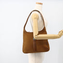 Salvatore Ferragamo Shoulder Bag Nylon Brown Silver Auth BA11638-22