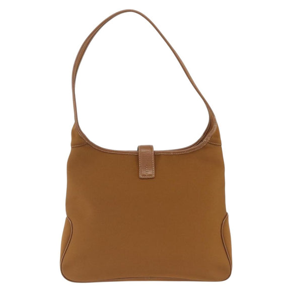 Salvatore Ferragamo Shoulder Bag Nylon Brown Silver Auth BA11638