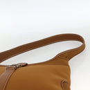 Salvatore Ferragamo Shoulder Bag Nylon Brown Silver Auth BA11638-8