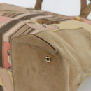 Salvatore Ferragamo Tote Bag Canvas Beige Gold Auth BA11639-9