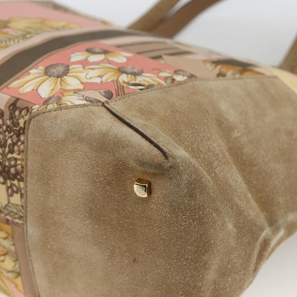 Salvatore Ferragamo Tote Bag Canvas Beige Gold Auth BA11639