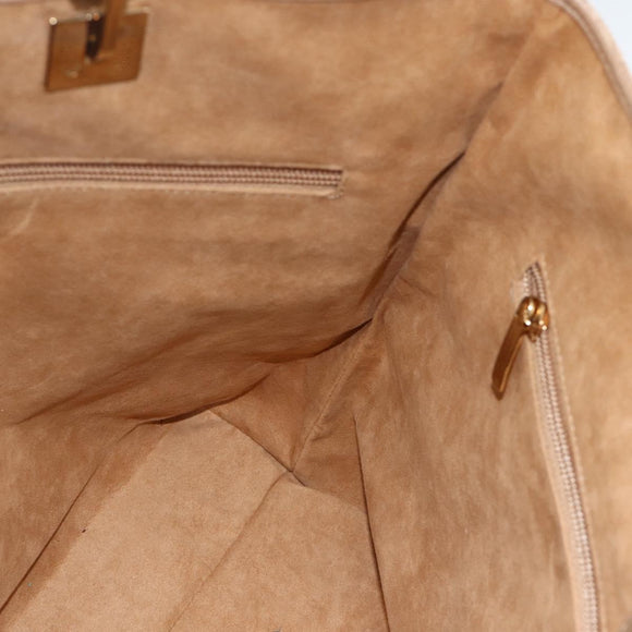 Salvatore Ferragamo Tote Bag Canvas Beige Gold Auth BA11639