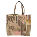 Salvatore Ferragamo Tote Bag Canvas Beige Gold Auth BA11639-13