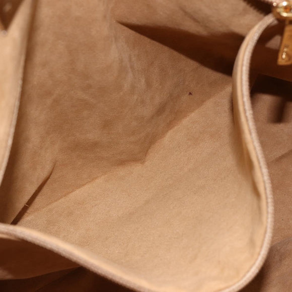 Salvatore Ferragamo Tote Bag Canvas Beige Gold Auth BA11639