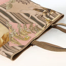 Salvatore Ferragamo Tote Bag Canvas Beige Gold Auth BA11639-6