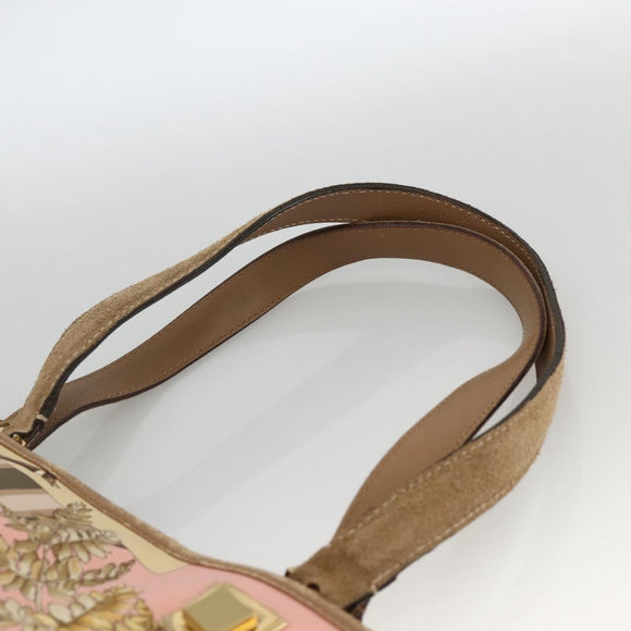 Salvatore Ferragamo Tote Bag Canvas Beige Gold Auth BA11639