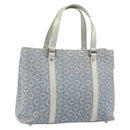 CELINE C Macadam Canvas Hand Bag Light Blue Silver Auth BA11640-1