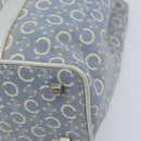 CELINE C Macadam Canvas Hand Bag Light Blue Silver Auth BA11640-9