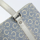 CELINE C Macadam Canvas Hand Bag Light Blue Silver Auth BA11640-10