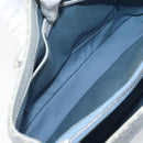 CELINE C Macadam Canvas Hand Bag Light Blue Silver Auth BA11640-11