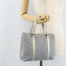 CELINE C Macadam Canvas Hand Bag Light Blue Silver Auth BA11640-23